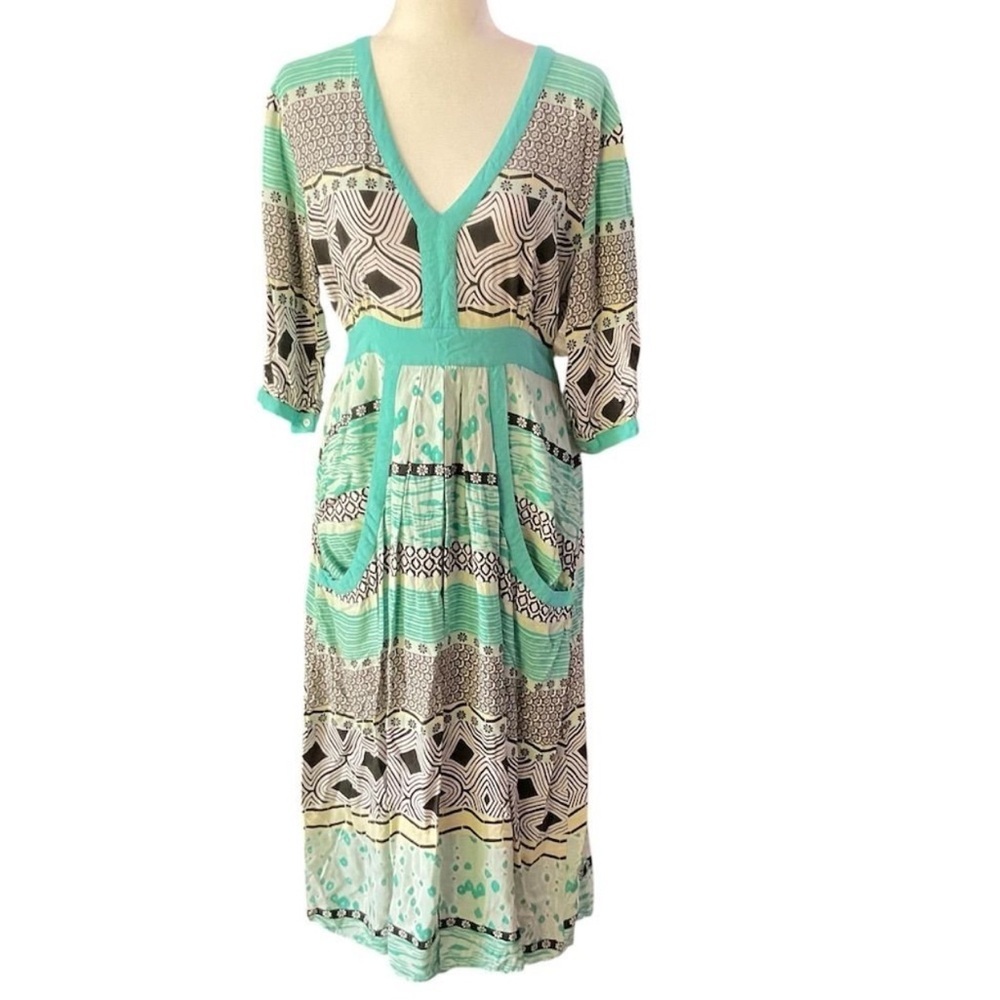 Firefly Women's Boho Geometric Print Maxi Dress w/Pockets Multicolor Size Small​